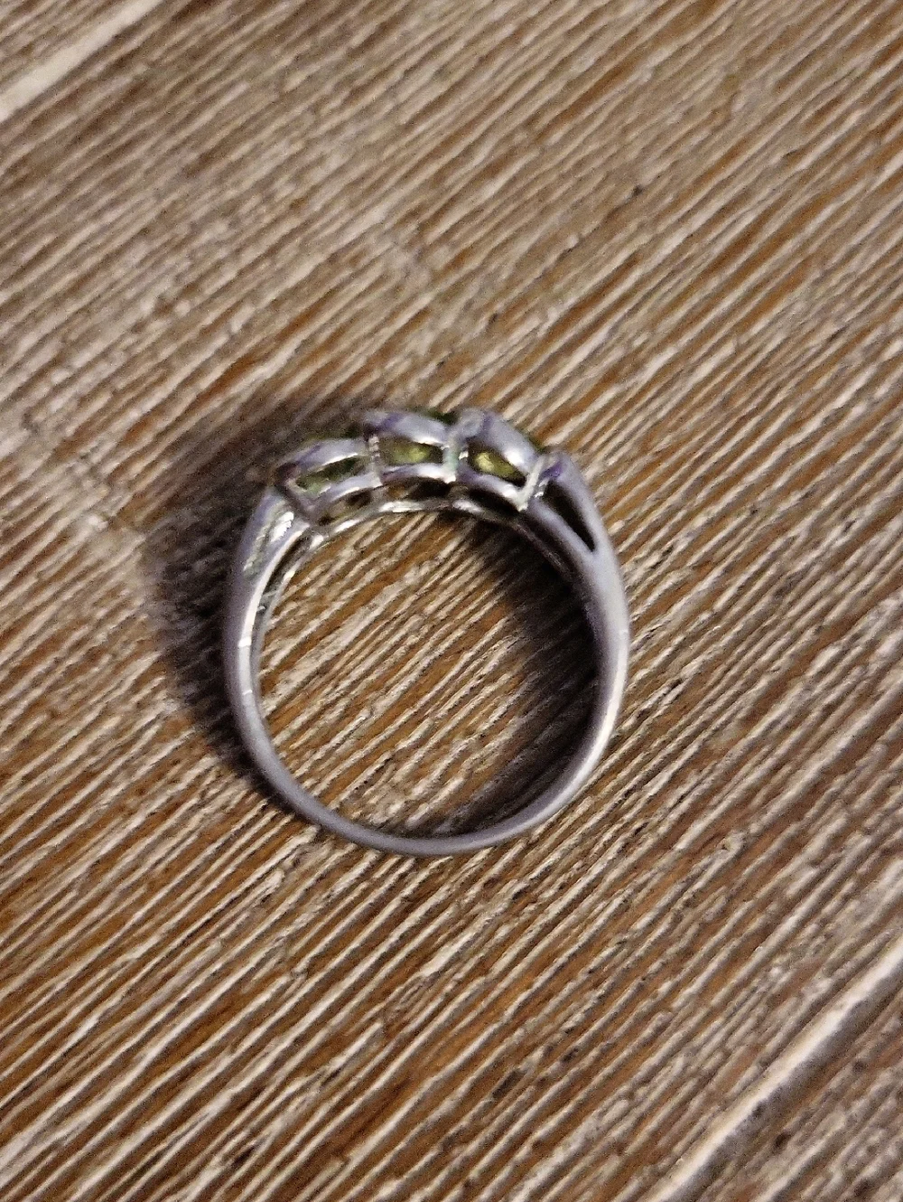 Sterling Silver Peridot Triple-Stone Ring -